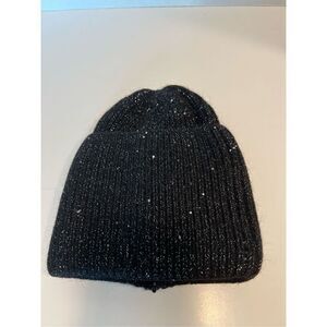Black Beanie Hat One Size Knit